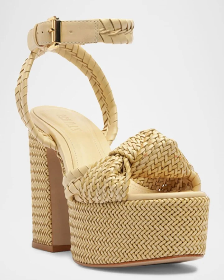 Khari Knotted Leather Ankle-Strap Platform Sandals - Image 2