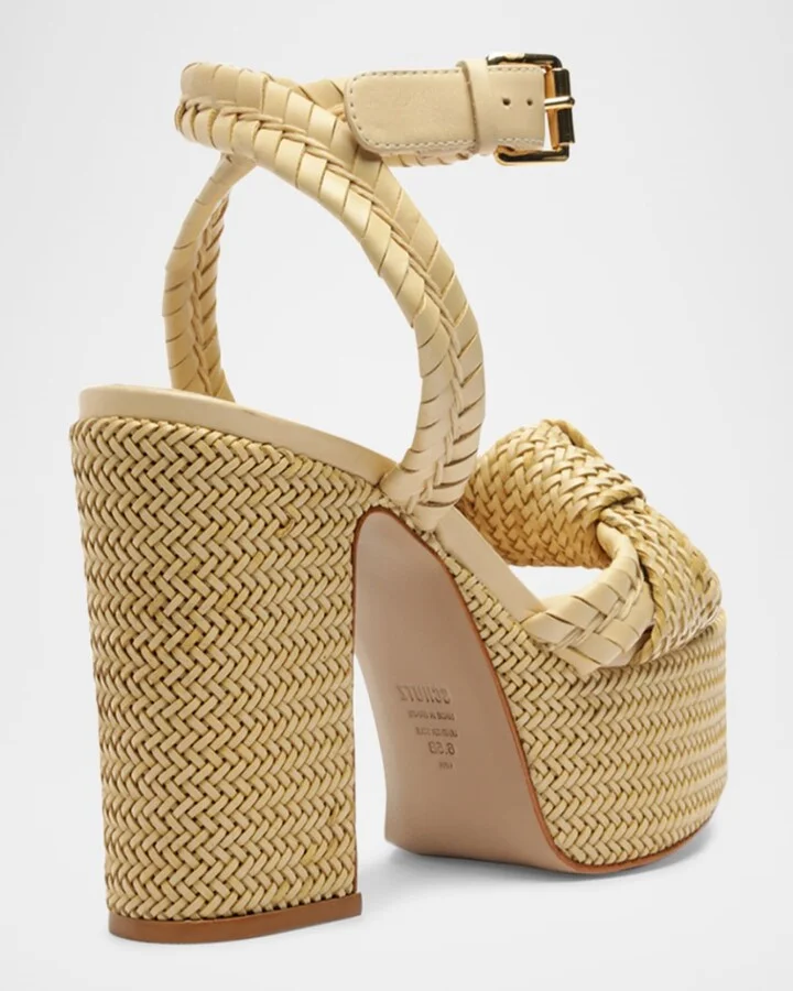 Khari Knotted Leather Ankle-Strap Platform Sandals - Image 4