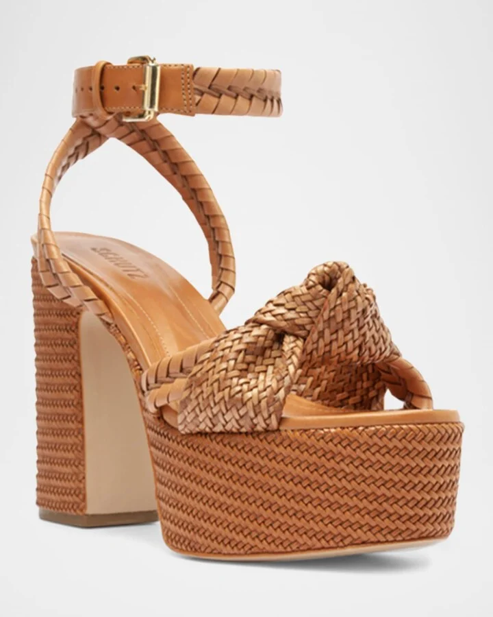 Khari Knotted Leather Ankle-Strap Platform Sandals - Image 7