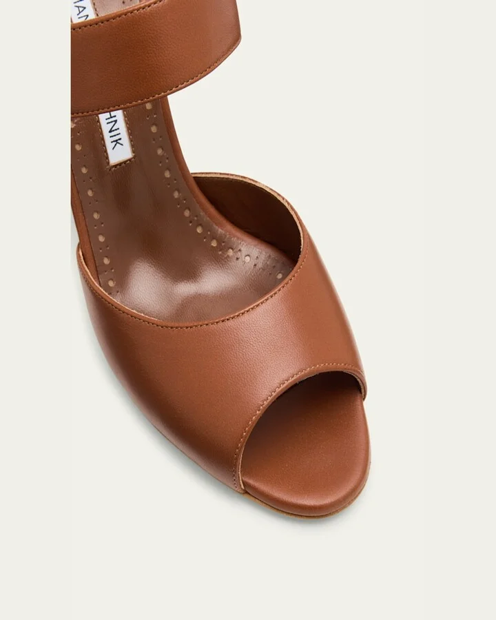 Khiko Leather Peep-Toe Slingback Sandals - Image 8