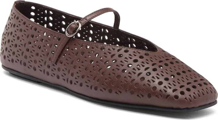 Khloe Perforated Square Toe Flat