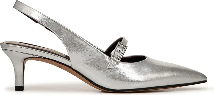 Khloe Slingback Mary Jane Pointed Toe Kitten Heel Pump - Image 3
