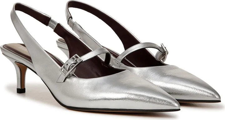 Khloe Slingback Mary Jane Pointed Toe Kitten Heel Pump - Image 7