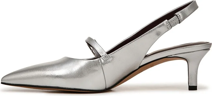 Khloe Slingback Mary Jane Pointed Toe Kitten Heel Pump - Image 8