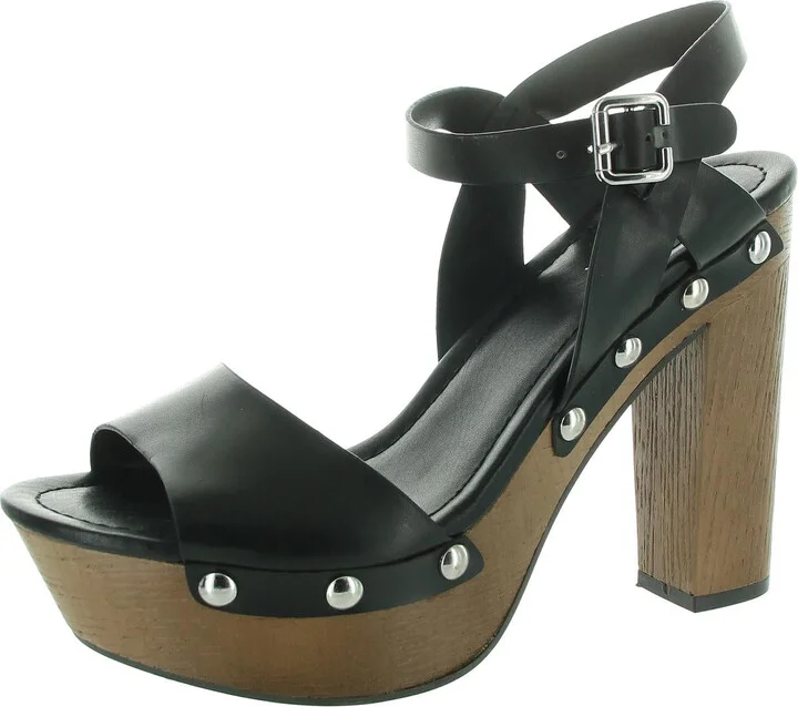 Kiana Womens Faux Leather Studded Platform Sandals