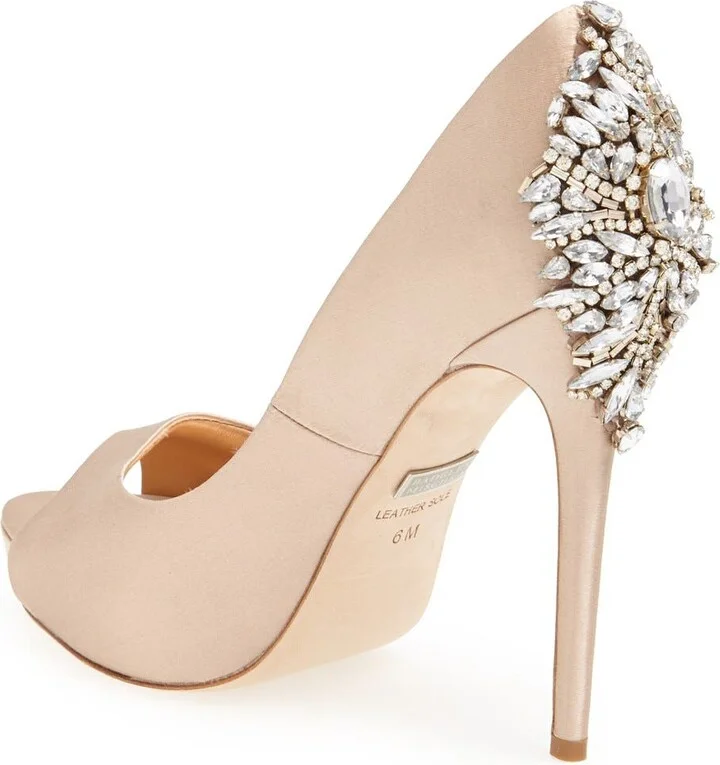 Kiara Crystal Back Open Toe Pump - Image 6