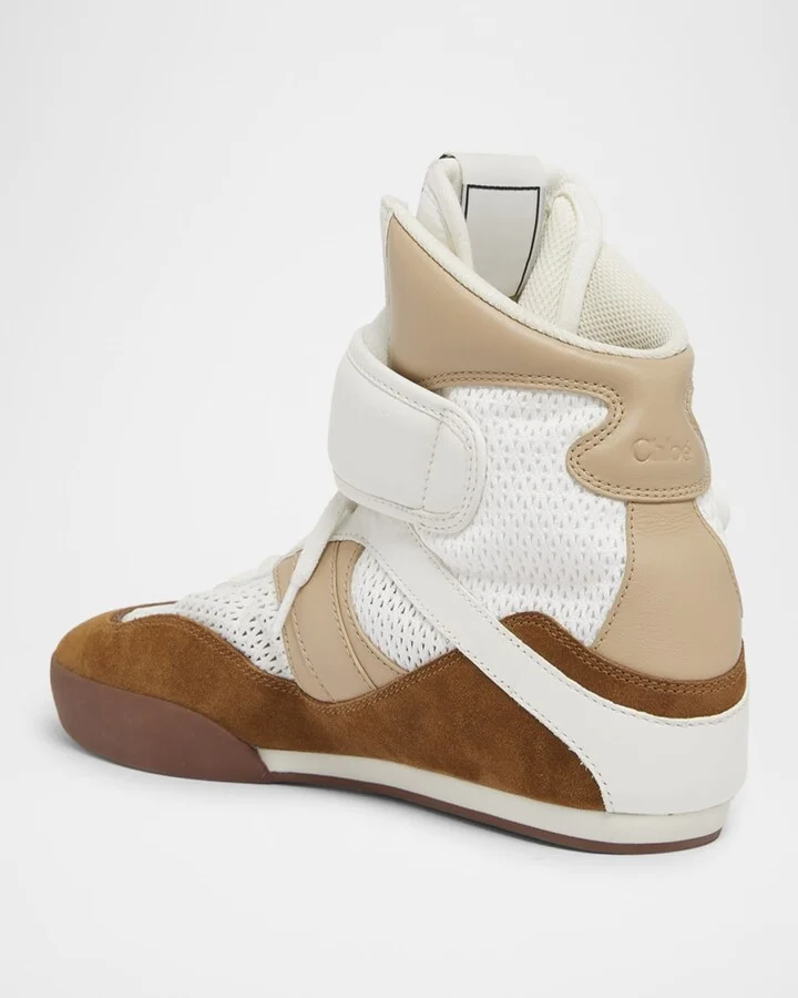 Kick High-Top Mesh Leather Sneakers - Image 10