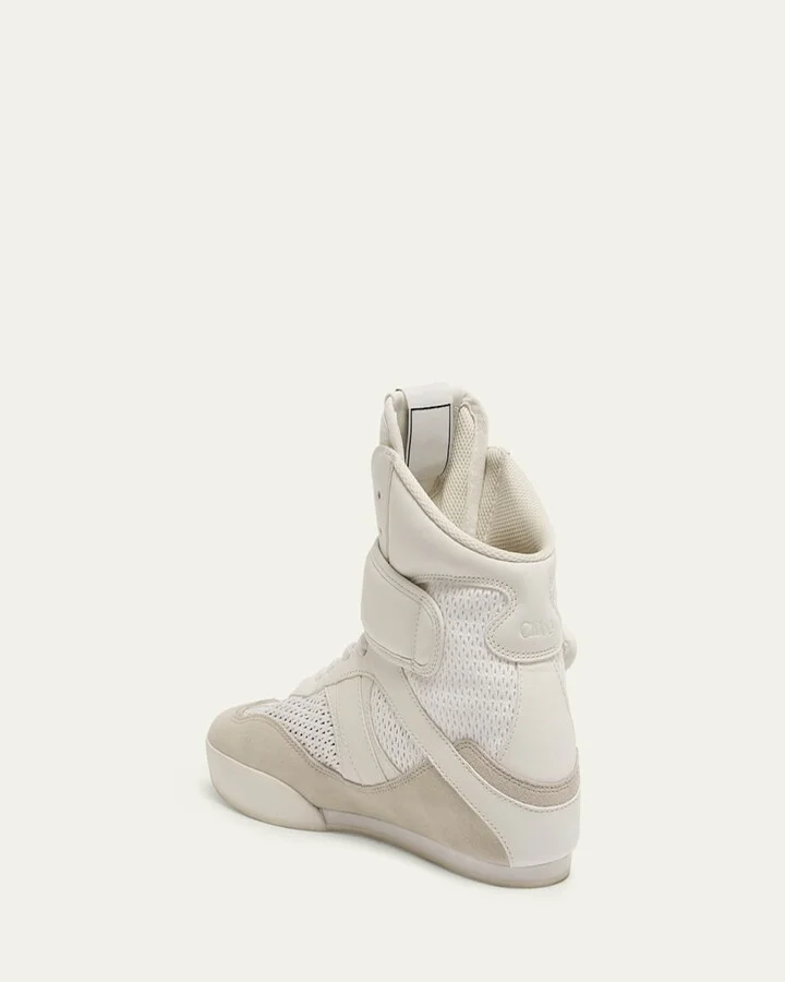 Kick High-Top Mesh Leather Sneakers - Image 2