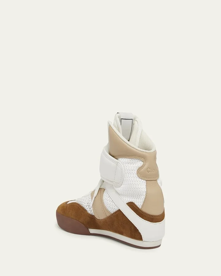 Kick High-Top Mesh Leather Sneakers - Image 7