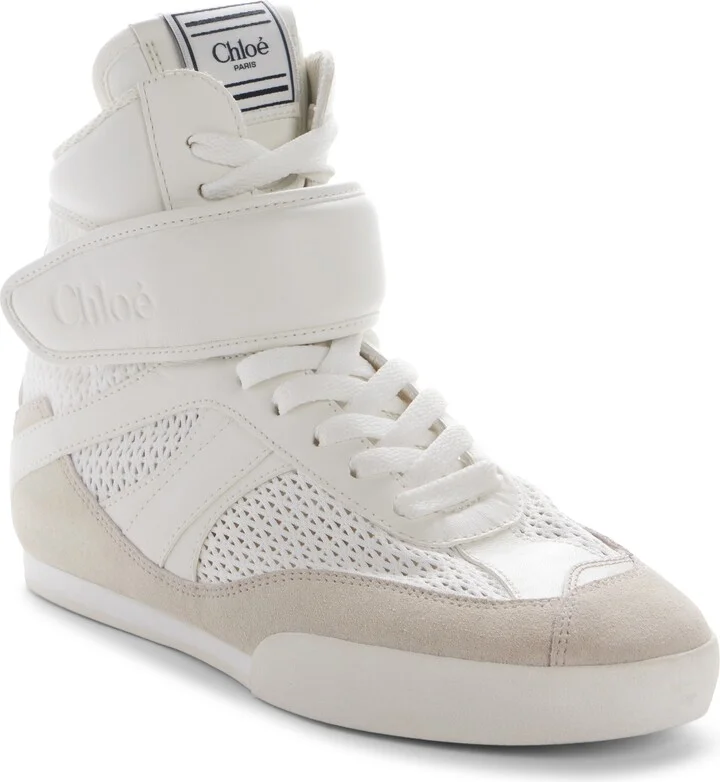 Kick Leather & Mesh High Top Sneaker