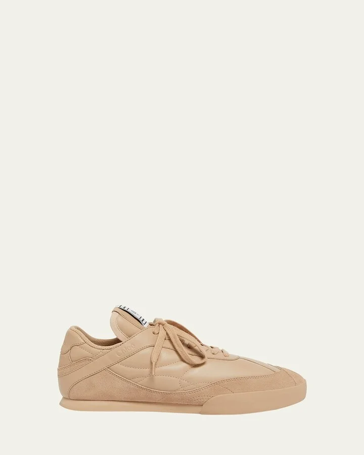 Kick Low-Top Mixed Leather Sneakers