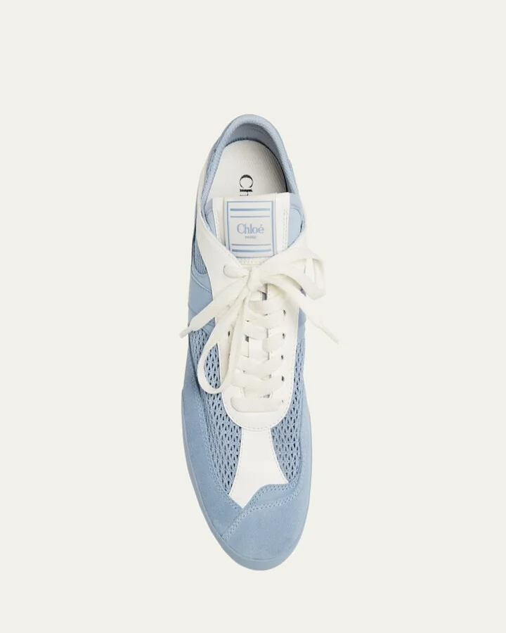 Kick Mesh and Leather Low-Top Sneakers - Image 6