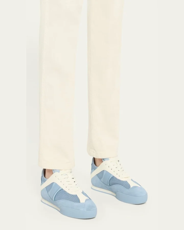 Kick Mesh and Leather Low-Top Sneakers - Image 11