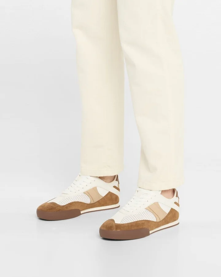 Kick Mesh and Leather Low-Top Sneakers - Image 3