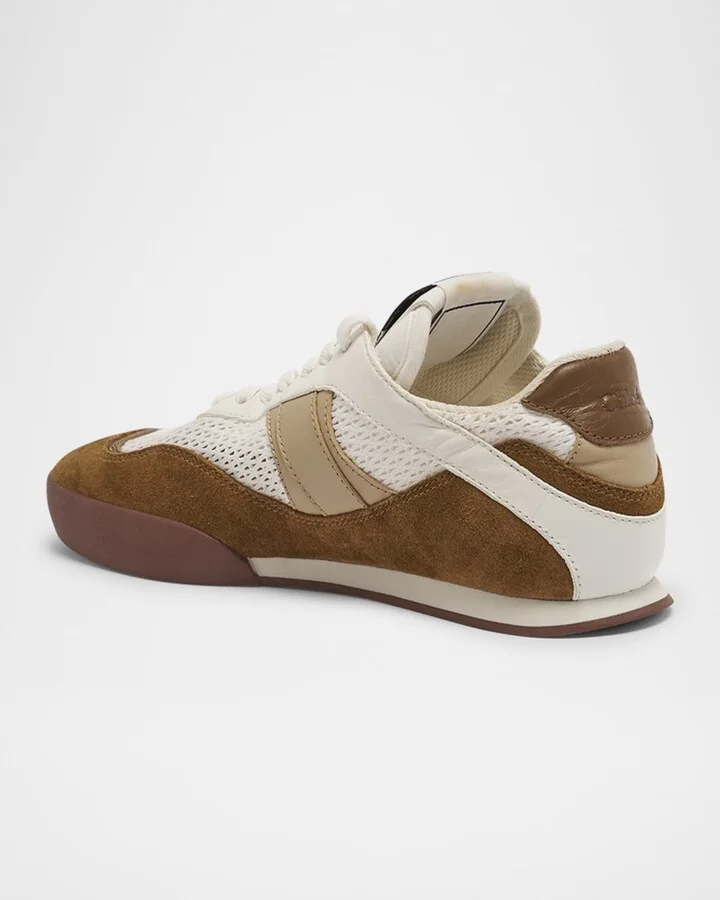 Kick Mesh and Leather Low-Top Sneakers - Image 4