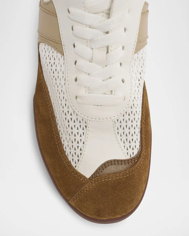 Kick Mesh and Leather Low-Top Sneakers - Image 5