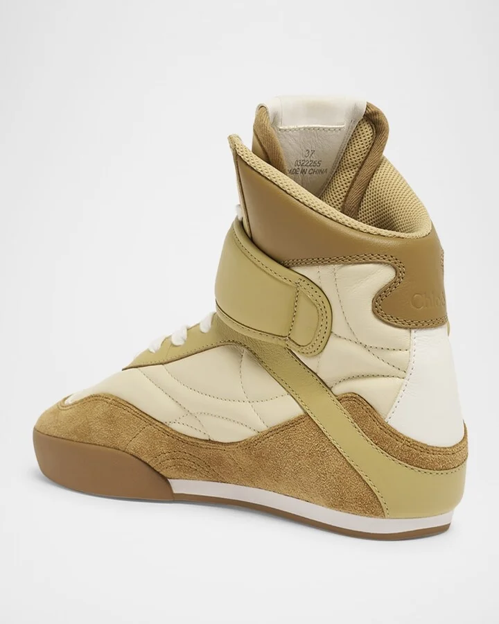 Kick Mixed Leather High-Top Sneakers - Image 2