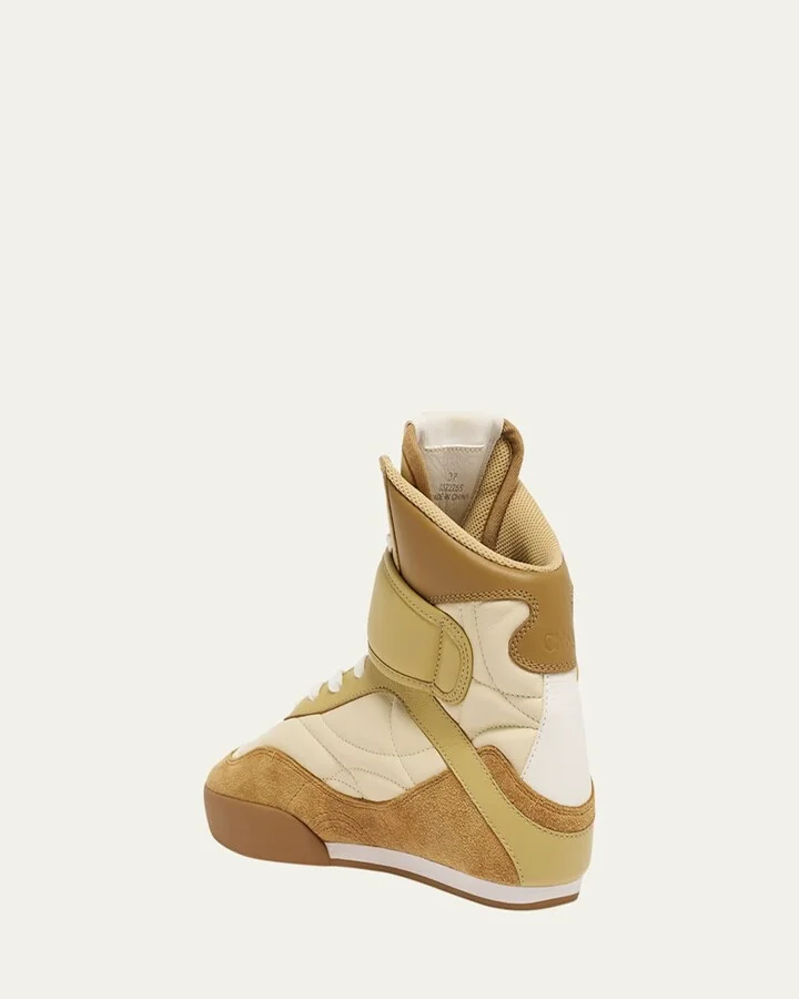 Kick Mixed Leather High-Top Sneakers - Image 3