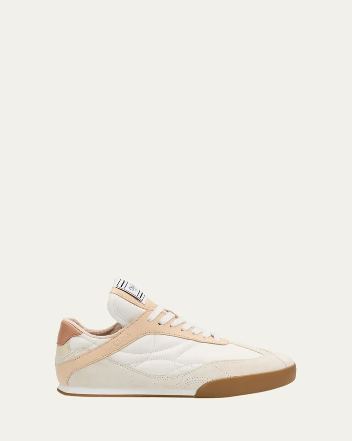Kick Mixed Leather Low-Top Sneakers