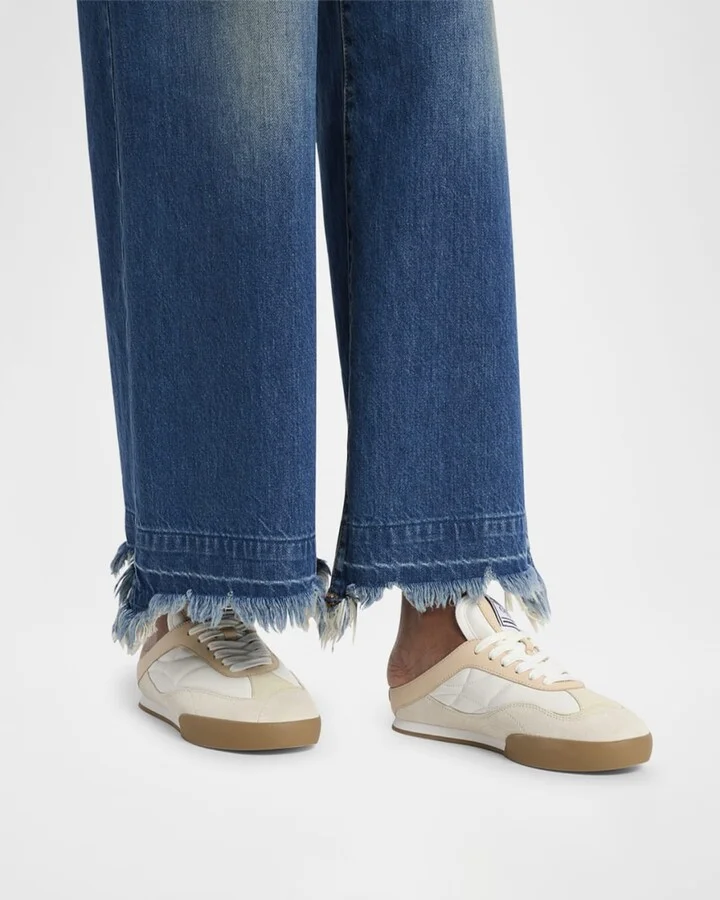 Kick Smooth Leather and Suede Sneaker Mules - Image 3