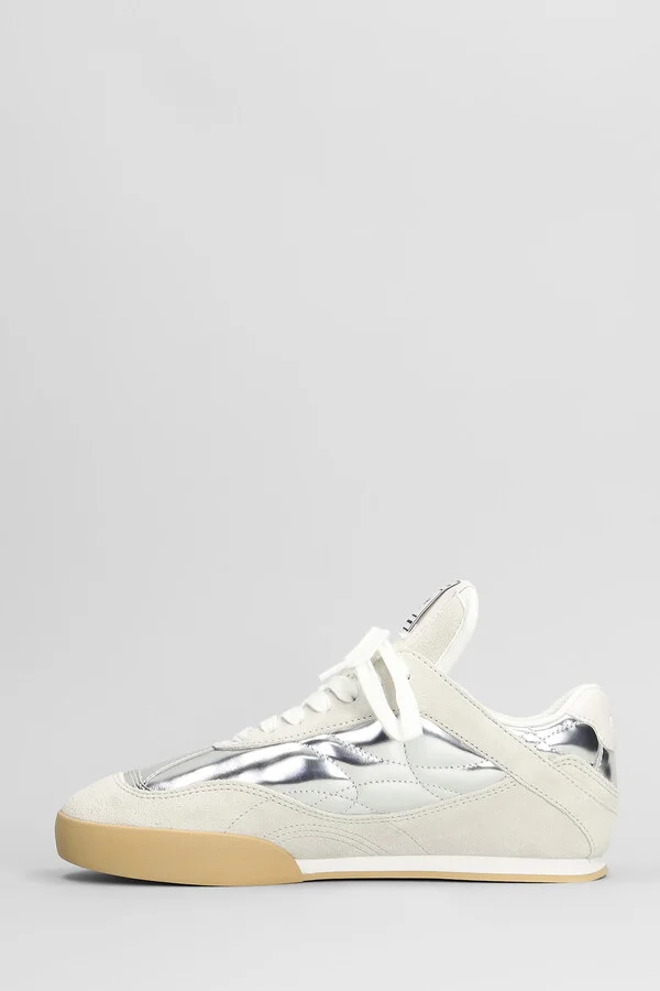 Kick Sneakers In Silver Suede And Leather - Image 3