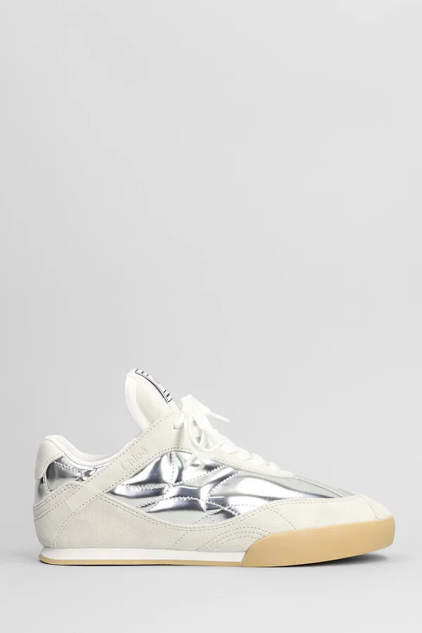 Kick Sneakers In Silver Suede And Leather
