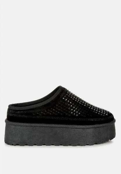 Kickles Rhinestones Embellished Platform Classic Slip-On Women