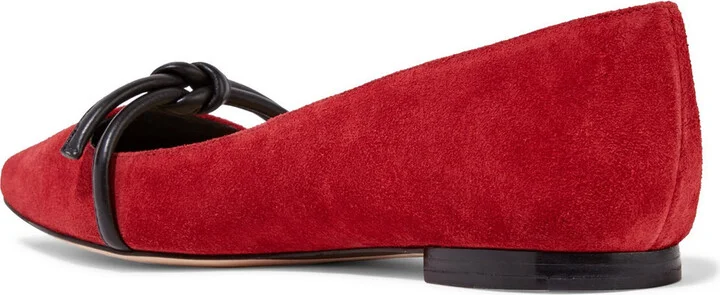 Kiddie leather-trimmed suede point-toe fats - Image 4
