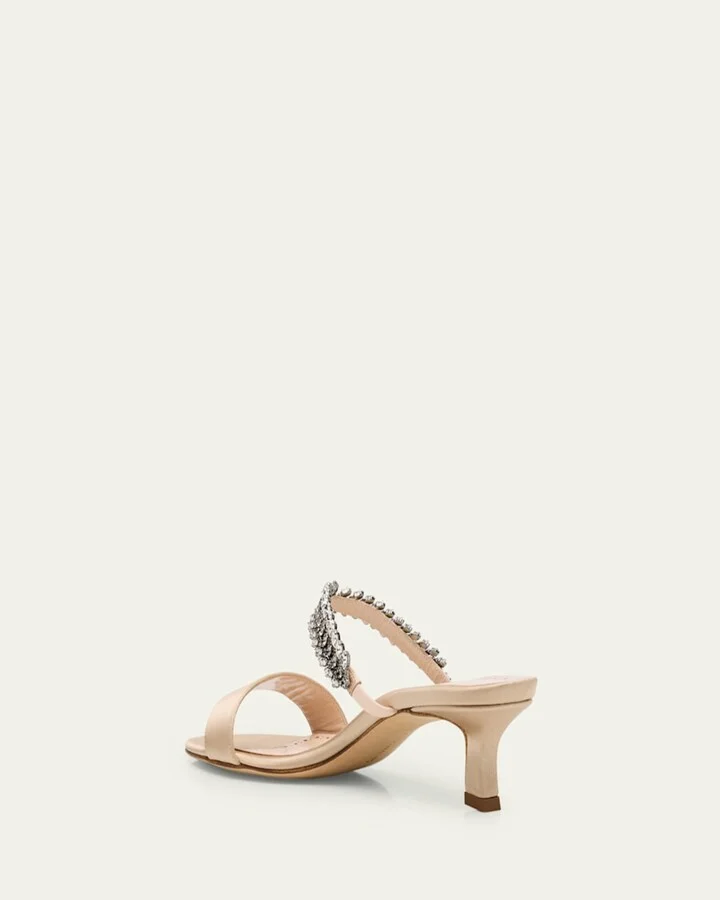 Kifasan Embellished Satin Kitten-Heel Sandals - Image 9