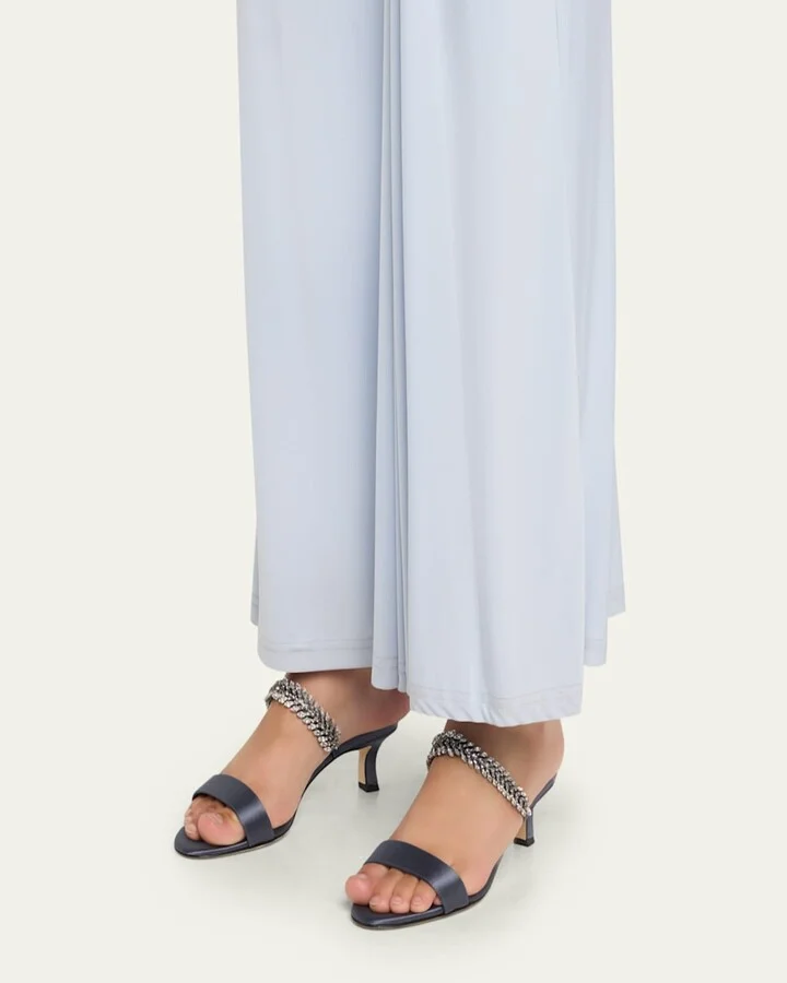 Kifasan Embellished Satin Kitten-Heel Sandals - Image 11
