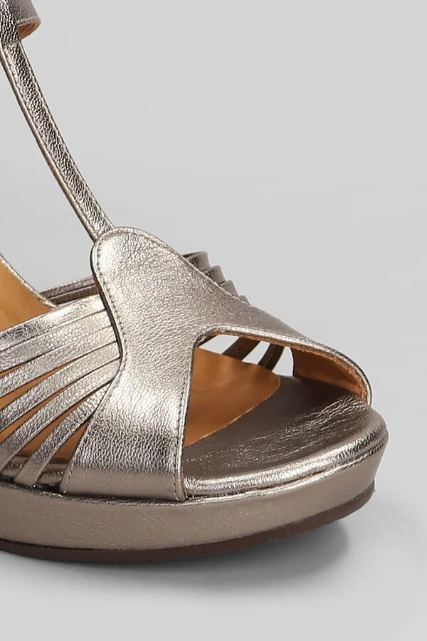 Kija 46 Sandals In Gunmetal Leather - Image 5
