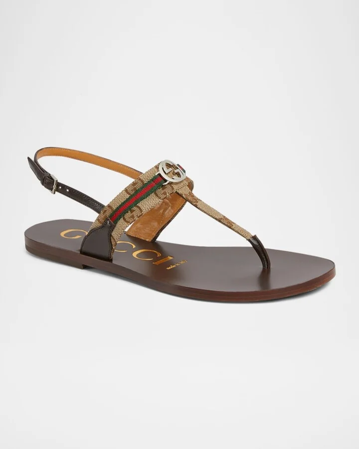 Kika GG Flat Thong Slingback Sandals - Image 2