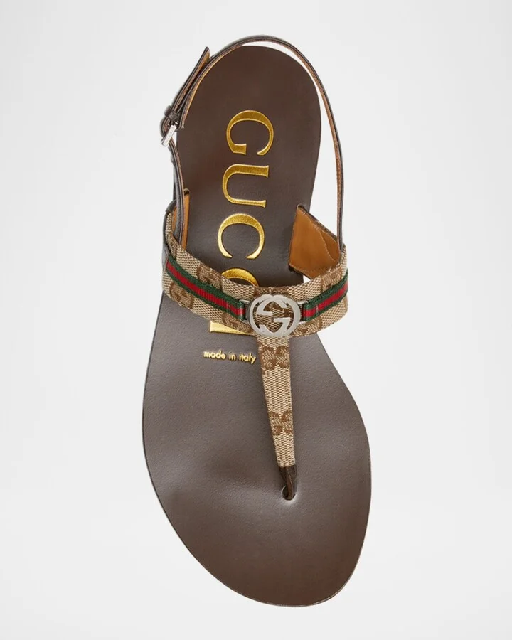 Kika GG Flat Thong Slingback Sandals - Image 3