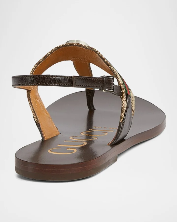 Kika GG Flat Thong Slingback Sandals - Image 4