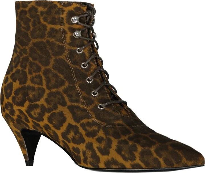 Kiki Lace-up Leopard-print Ankle Boots - Image 2