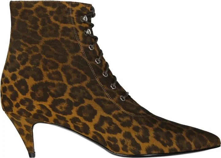 Kiki Lace-up Leopard-print Ankle Boots
