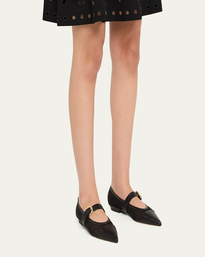 Kiki Mesh Mary Jane Ballerina Flats - Image 2
