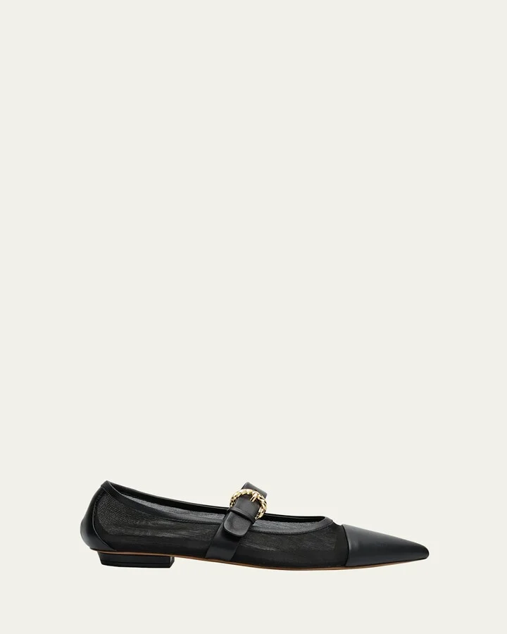 Kiki Mesh Mary Jane Ballerina Flats