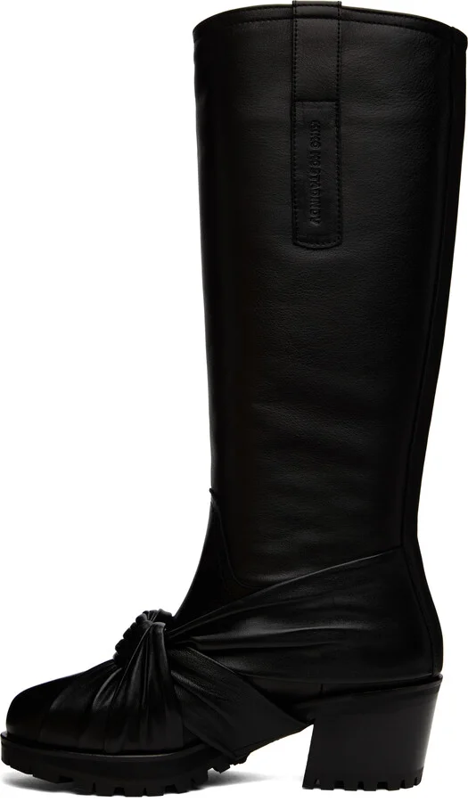 Kiko Kostadinov Black Knotted Riding Boots - Image 3