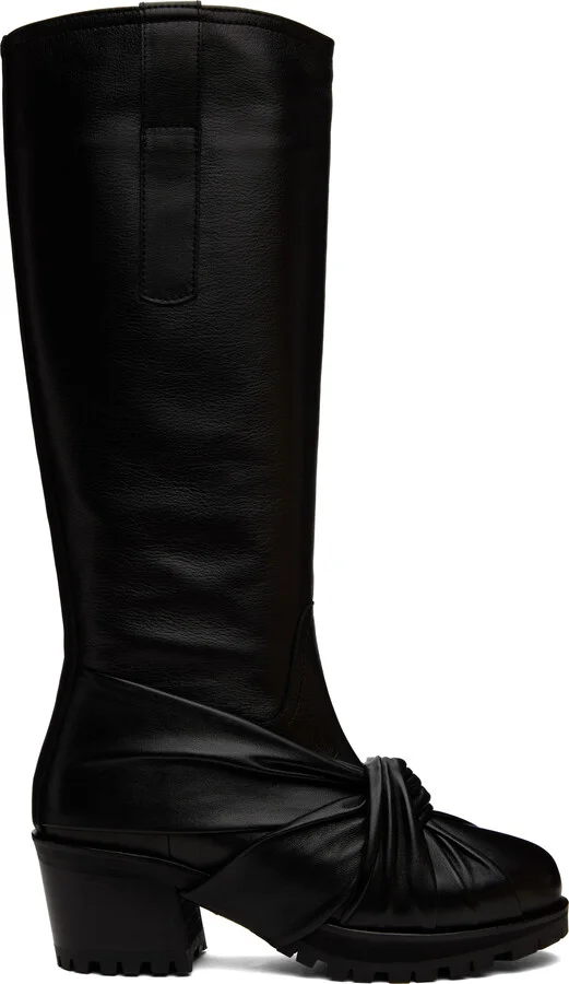 Kiko Kostadinov Black Knotted Riding Boots