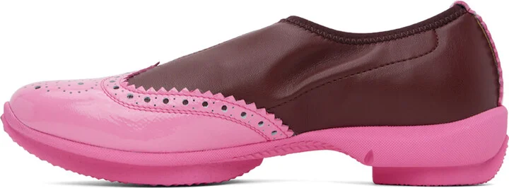 Kiko Kostadinov Burgundy & Pink Sonia Slip On Brogues - Image 3