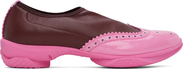 Kiko Kostadinov Burgundy & Pink Sonia Slip On Brogues
