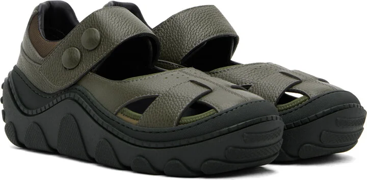 Kiko Kostadinov Khaki Hybrid Sandals - Image 4