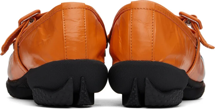 Kiko Kostadinov Orange & Black Sonia Buckled Loafers - Image 2