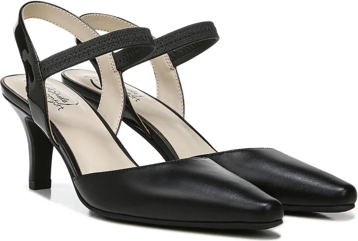 Kiley Womens Faux Leather Pointed Toe Kitten Heels