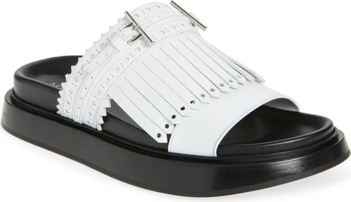 Kiltie Fringe Slide Sandal