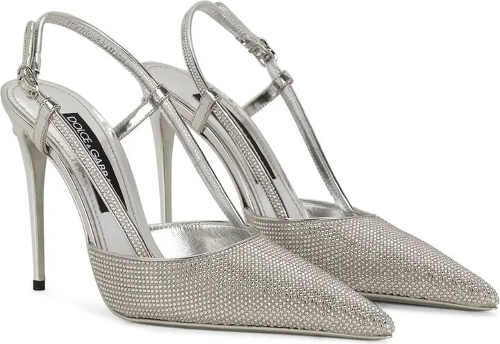 KIM DOLCE&GABBANA embellished satin slingback pumps - Image 2