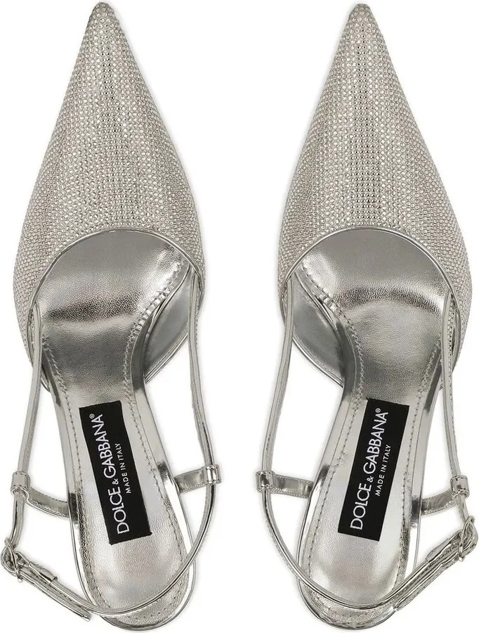 KIM DOLCE&GABBANA embellished satin slingback pumps - Image 4