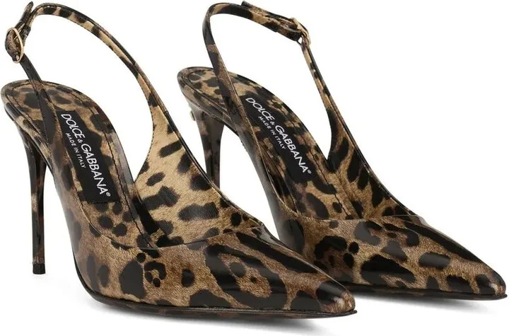 KIM DOLCE&GABBANA leopard-print slingback pumps - Image 2