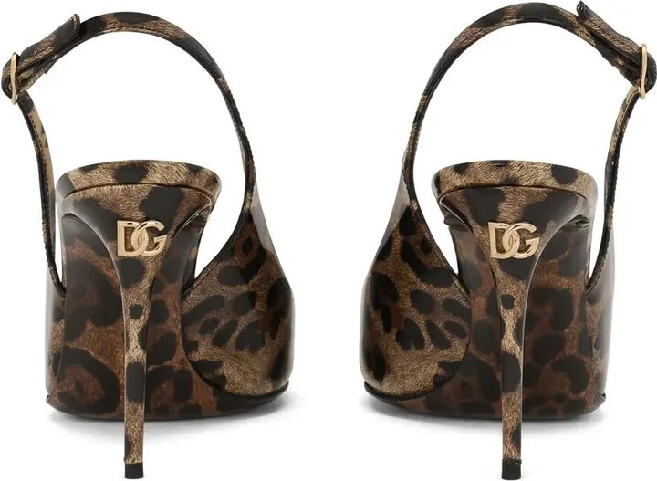 KIM DOLCE&GABBANA leopard-print slingback pumps - Image 3